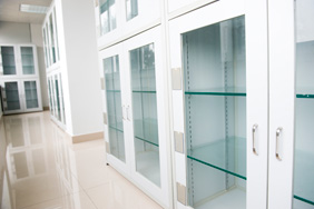 Laboratory Furniture - White Glass Shelves