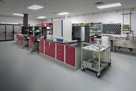 Bespoke Laboratory Furniture - Red Doors