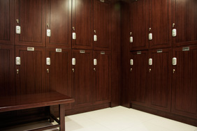 Bespoke Joinery - University Lockers Dark Wood