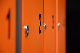 University Lockers - orange-lockers-with-numbers